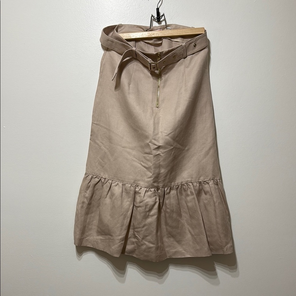 Kate Spade Tan A-Line Skirt with Belt